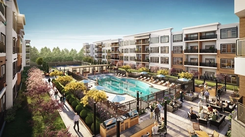 3d rendering services studio resort bird view arial site plan Visualization companies hotel resort town plan